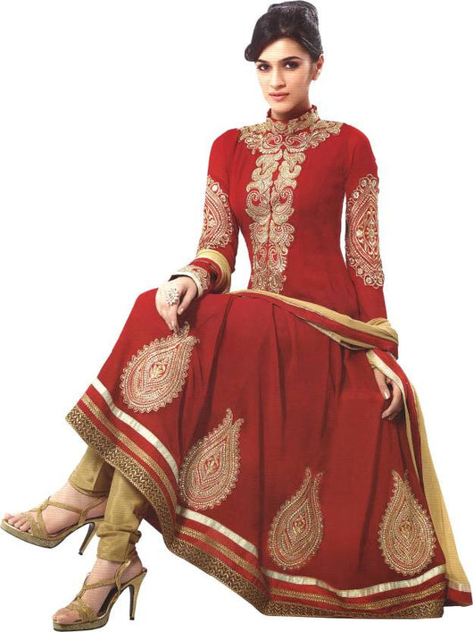 Nikshi Georgette Self Design Semi-stitched Salwar Suit Dupatta Material